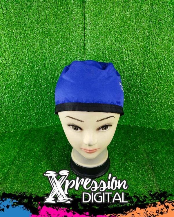 Gorro unicolor azul de amarrar caballero 1